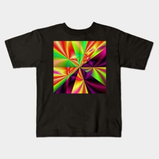 Funky Orange, Green and Magenta Triangle Design Kids T-Shirt